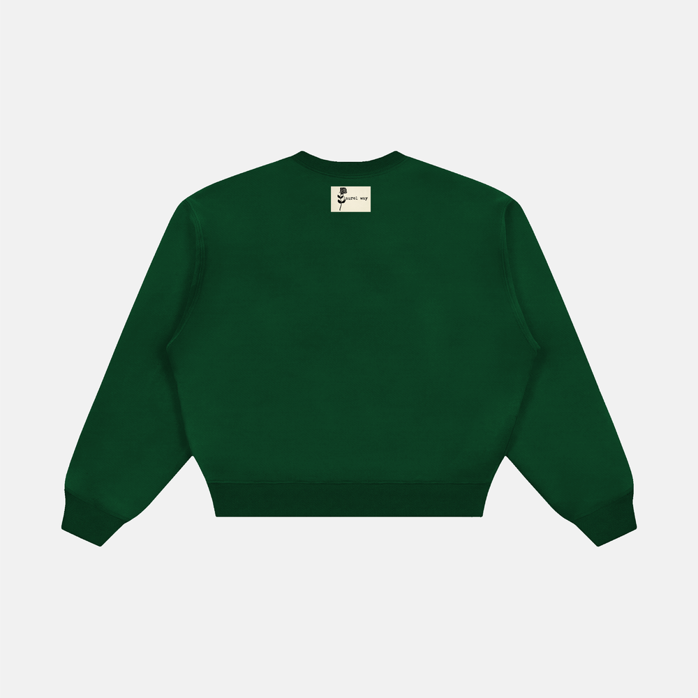VINTAGE ROSES CREWNECK (HUNTER GREEN)