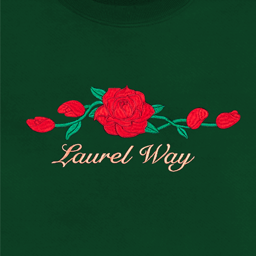 VINTAGE ROSES CREWNECK (HUNTER GREEN)